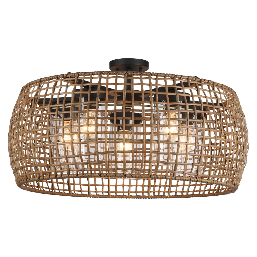 Golden Lighting Piper 5-light Outdoor Ceiling in Natural Black
